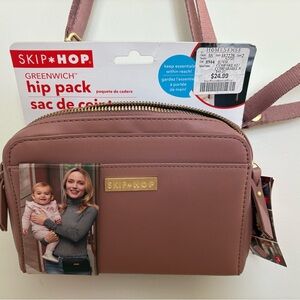 Skip Hop Crossbody Hip Pack - Dusty Rose Pink with Gold Hardware